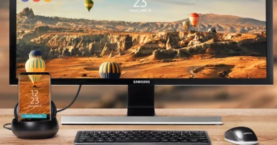 Samsung telefon DEX állomáson monitorral