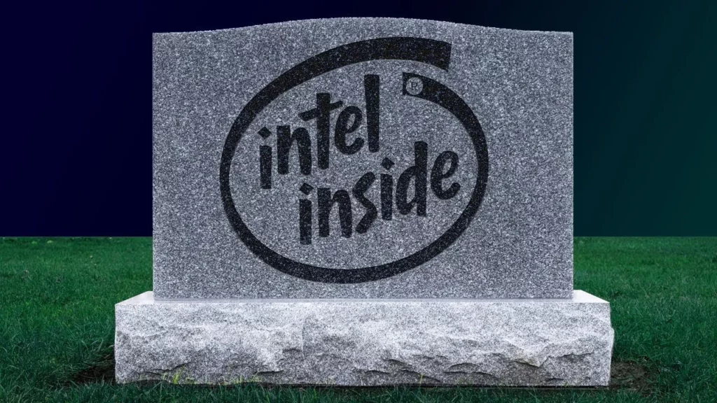 Sírkő Intel felirattal