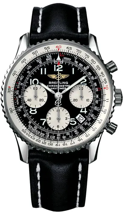 Breitling Navitimer óra, fekete számlappal fehér kronográf alszámlapokkal